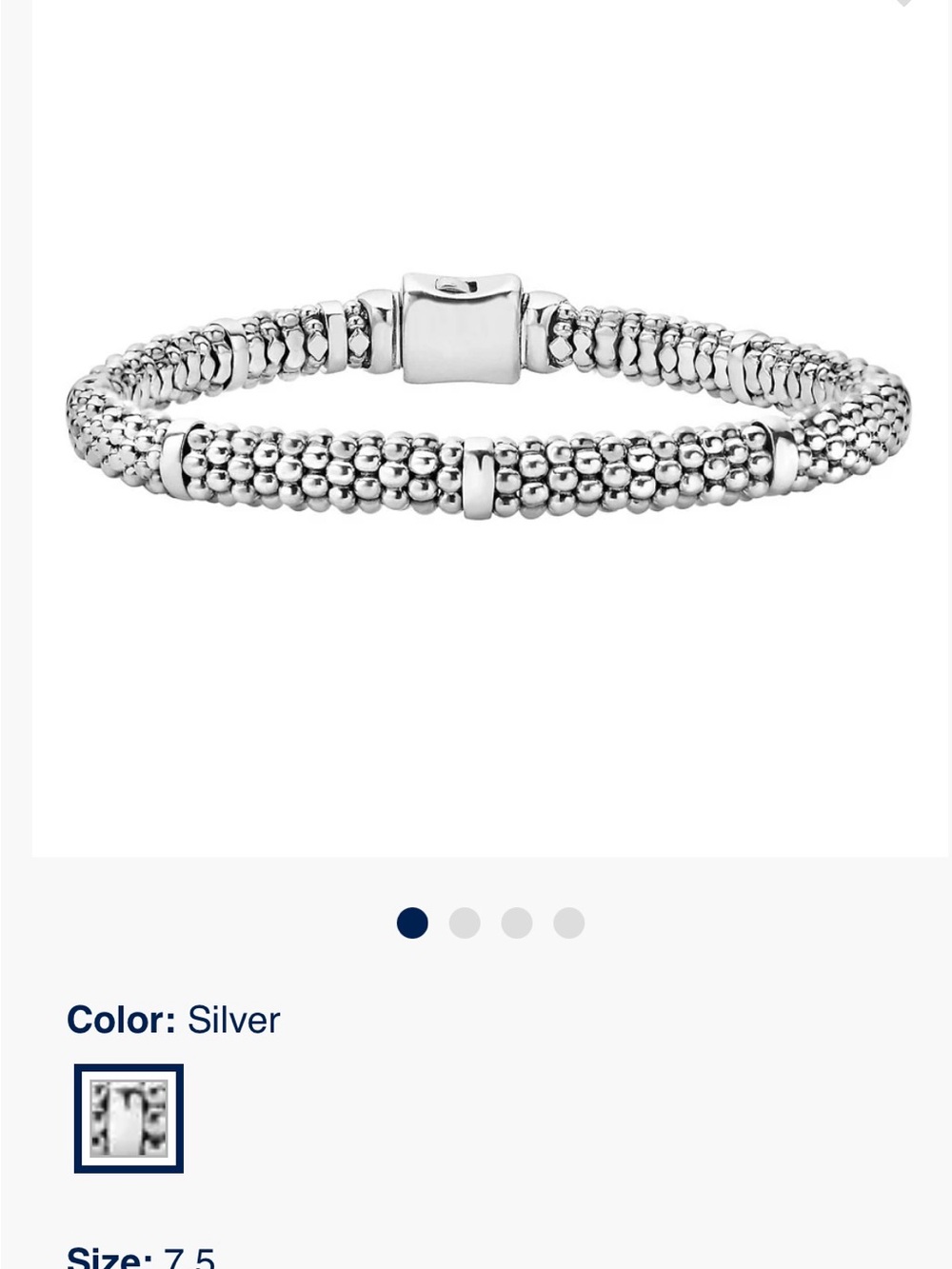 Stunning LAGOS Signature Sterling Silver Caviar Station Bracelet M! - Picture 7 of 16